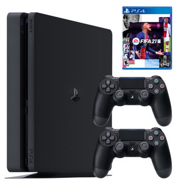 مجموعه کنسول بازی سونی مدل PlayStation 4 Slim ریجن 3 کد CUH-2218B ظرفیت 1 ترابایت به همراه بازی فیفا21