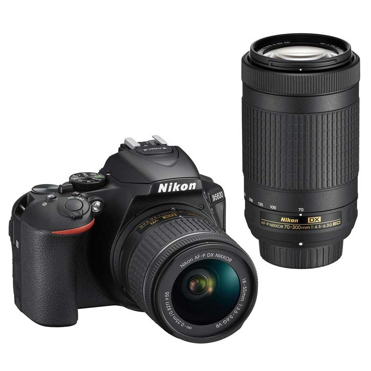 دوربین دیجیتال نیکون مدل D5600 به همراه لنز 18-55 و 70-300 میلی متر f/4.5-6.3G AF-P